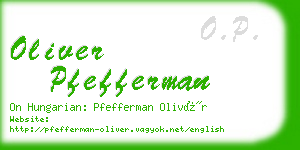 oliver pfefferman business card